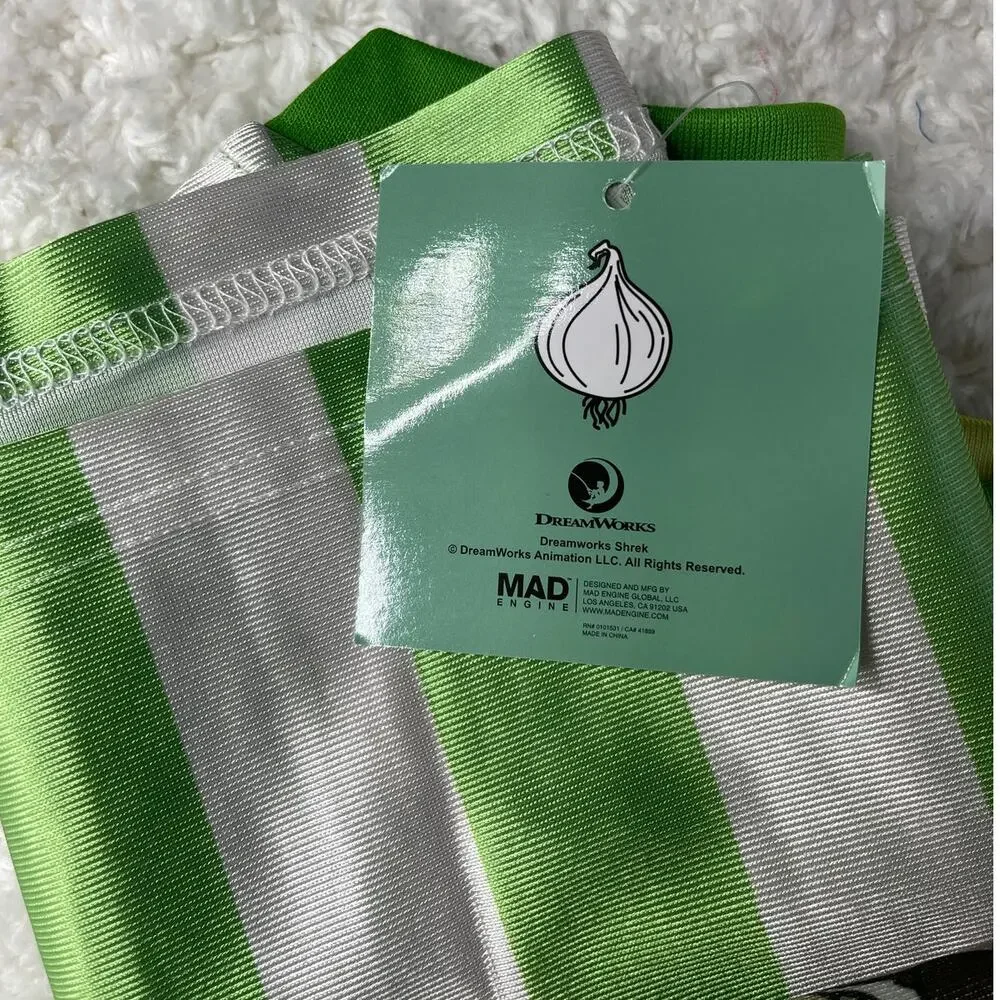 Shrek Soccer Jersey Shirt Mens Large Green White Striped VNeck DreamWorks NEW - Picture 10 of 16